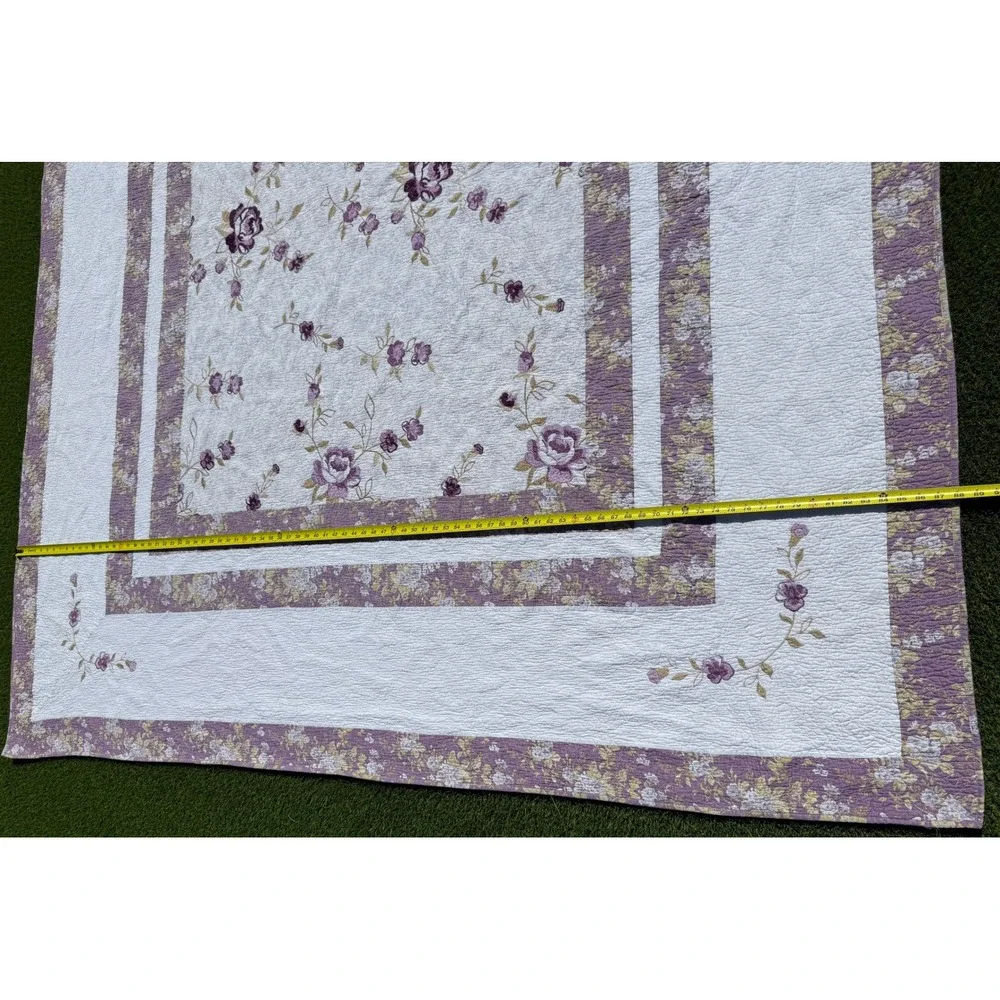 Better Homes & Gardens Purple Blossom Quilt & Sham Set Floral Rose Full/Queen